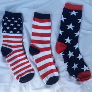 3 Pair of Patriotic Socks - Shoe Size 4 - 10